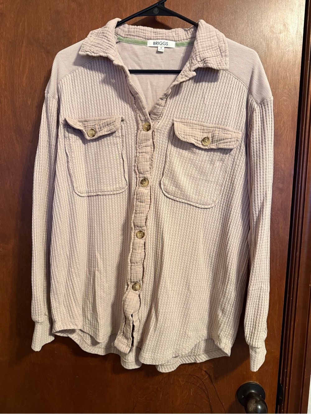 Briggs medium women’s waffle knit button up